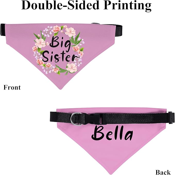 Personalized Dog Bandanas with Buckle Name Photo Logo Custom Neckwear Dog Scarf - Image 3