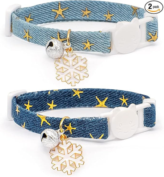 2 Pack Cotton Breakaway Cat Collar by Liugjiau