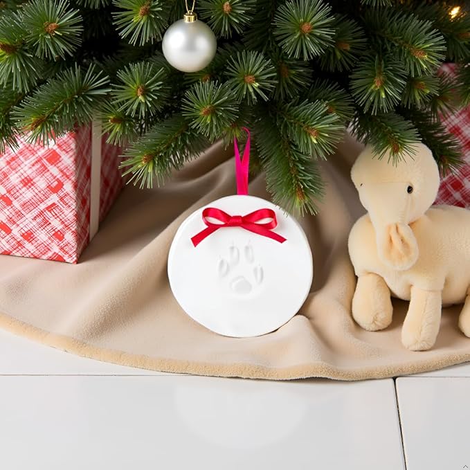 Kate & Milo Holiday Pawprints Christmas Ornament, DIY No Mess Clay Pawprint - Image 8