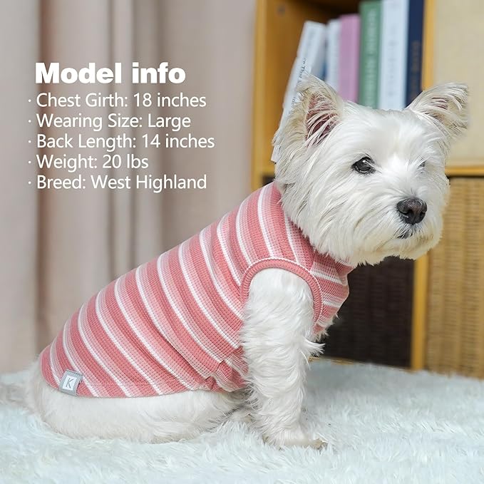 KYEESE 2Pack Waffle Dog Shirts, Lightweight Sleeveless Dog T Shirts - Image 8