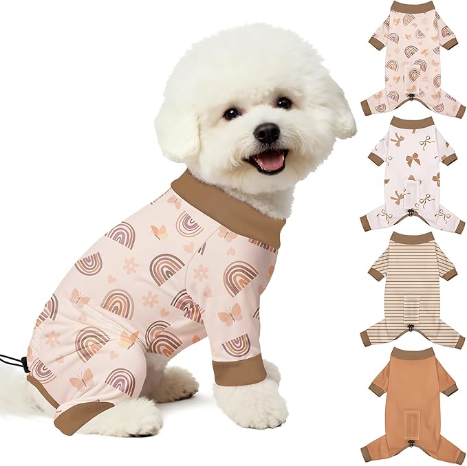 Bienbee Dog Pajamas, 4 Pack Dog Recovery Suit Shedding Suit Cute Soft Puppy by Bienbee