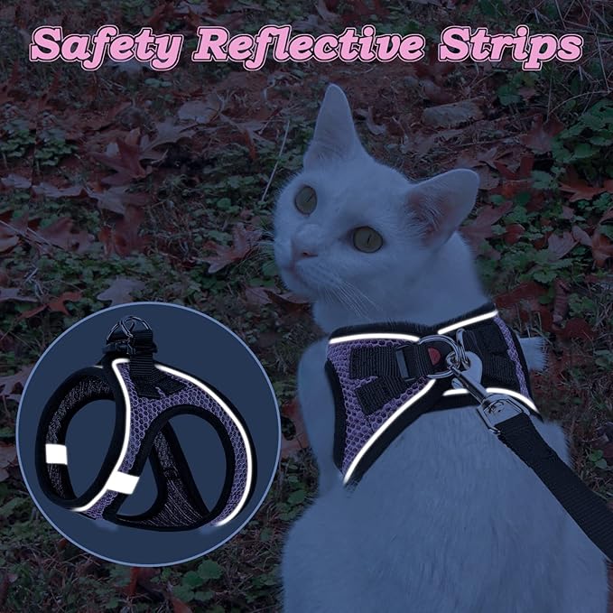 Cat Harness and Leash for Walking Escape Proof, Adjustable Kitten Vest Harness - Image 5