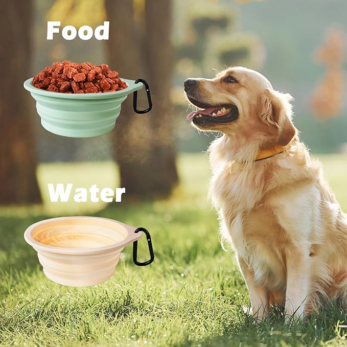 PetBonus 2-Pack Large Silicone Collapsible Dog Bowls, 34oz/1000ml BPA Free - Image 4