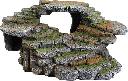 PENN-PLAX Reptology Shale Scape Step Ledge & Cave Hideout – Decorative Resin by Penn-Plax