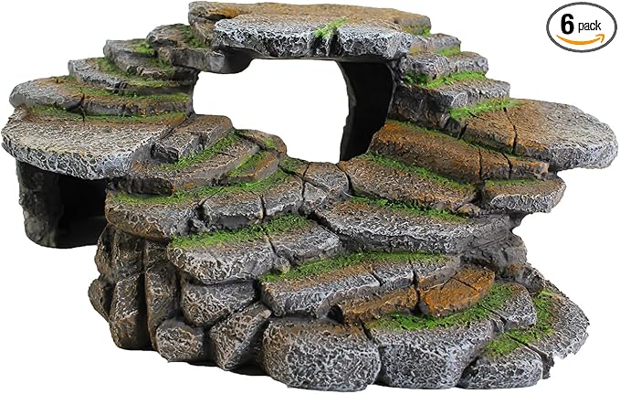 PENN-PLAX Reptology Shale Scape Step Ledge & Cave Hideout – Decorative Resin by Penn-Plax