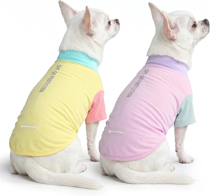 Spark Paws Sunblock Dog T-Shirt, SPF30 Protection, Lightweight Breathable Quick by SparkPaws