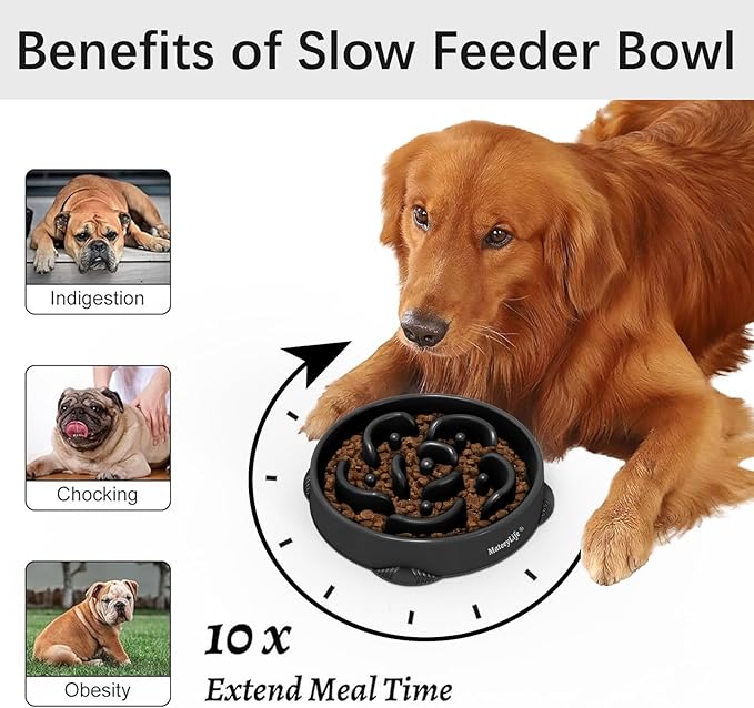 MateeyLife Large Slow Feeder Dog Bowls, Anti-Choking Puzzle Dog Food Bowls - Image 2
