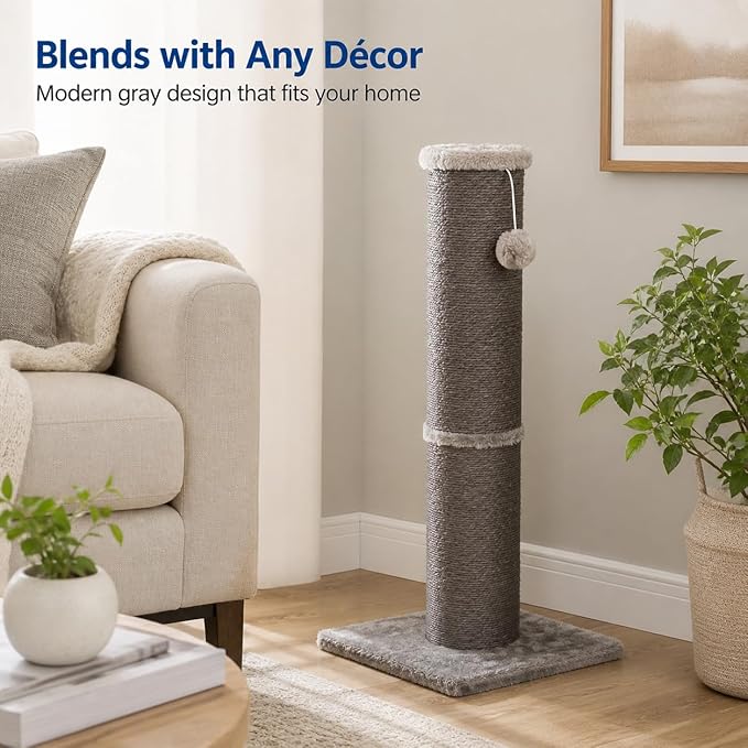 Sisal Cat Scratching Post for Indoor Cats & Kittens, 5.5" Diameter Heavy Duty - Image 7