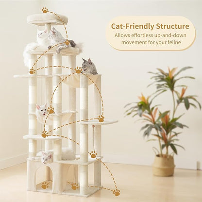 Heybly Cat Tree, 71-Inch Tall Cat Tower - Image 2