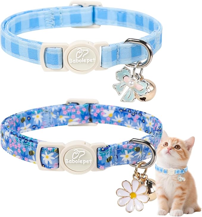 2 Pack Cute Cat Collars by Babolepet