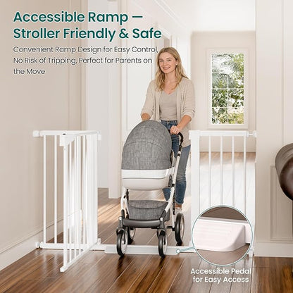 Cumbor 2 Pack 30-54" Baby Gate for Stairs, Dual Lock & Self-Closing Dog Gate - Image 6