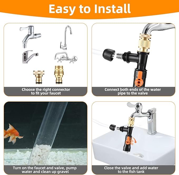 enomol Gravel Vacuum for Aquarium Water Changer Fish Tank Cleaning Tools - Image 3