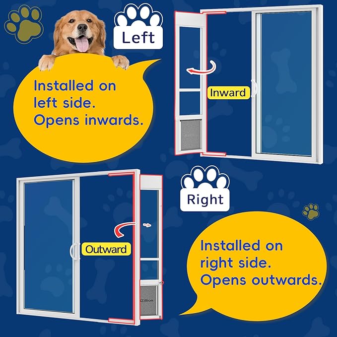 Medium Dog Door for Sliding Glass Doors, 91 7/16" to 96" Tall, 12.8" Wide - Image 4