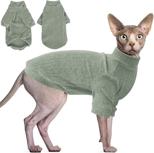 Idepet Sphynx Hairless Cats Sweater Shirt Kitten Soft Puppy Clothes Pullover by Idepet