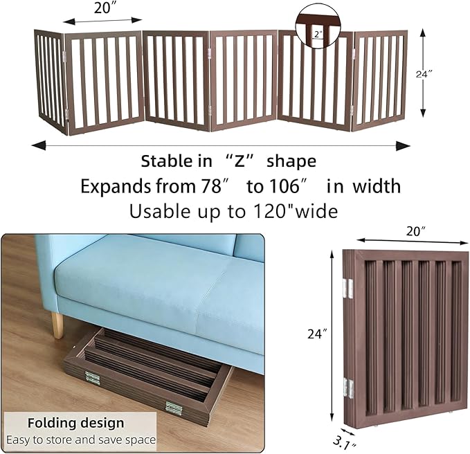 Dog Gate Indoor, Freestanding Dog Fence - Image 7