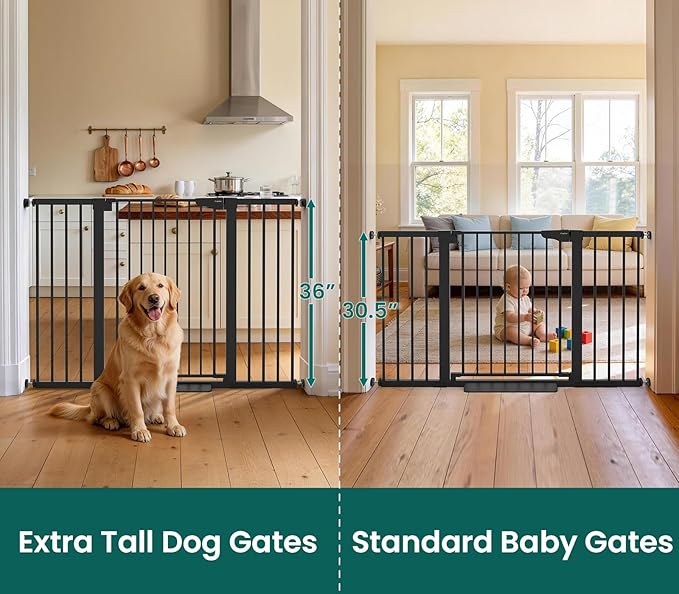 Cumbor 36" Extra Tall Baby Gate, 30-54" Wide Dog Gates - Image 3