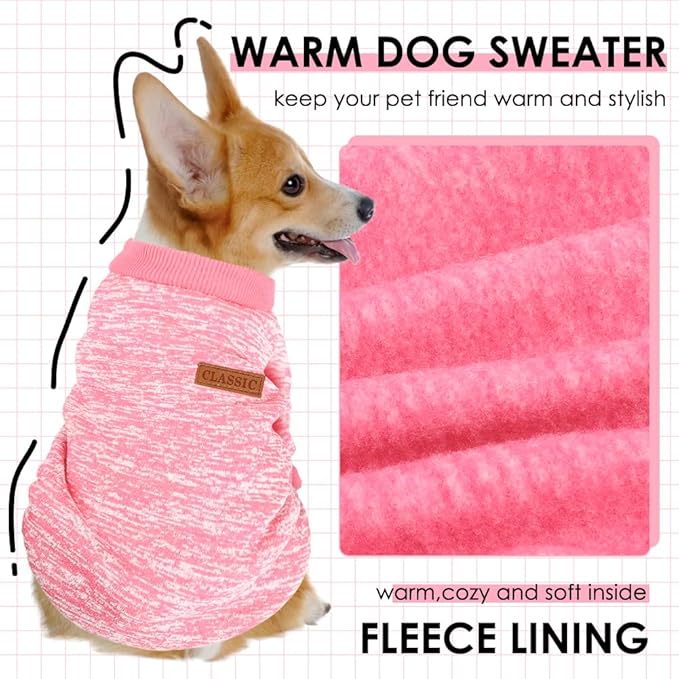 1 Pack Dog Sweaters for Small Dogs Girl Boy Winter Fleece Clothes Warm Soft Dog - Image 2