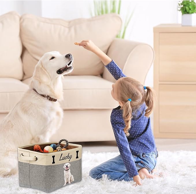 Personalized Dog Toy Storage Basket Bin - Image 6