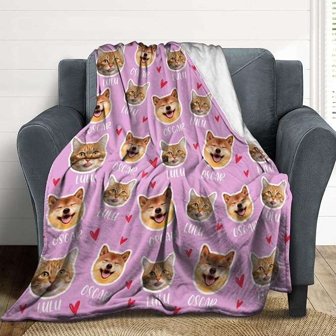 Personalized Pet Faces & Names Blanket - Image 4