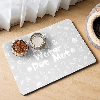 Pet Feeding Mat, Dog Cat Mat for Food and Water, Dog Bowl Waterproof Placemat by Kurcnis