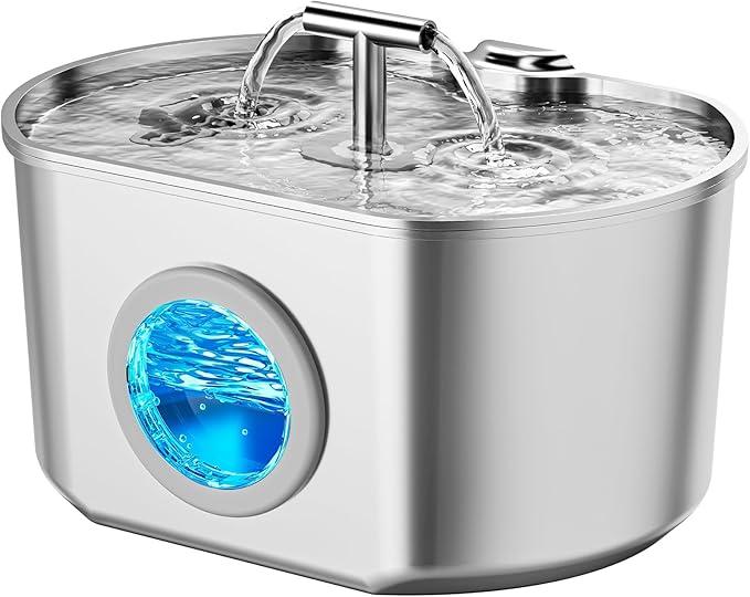 Cat Water Fountain Stainless Steel by Neareal