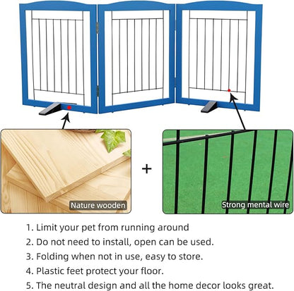 ZJSF Freestanding Dog Fence Indoor, Foldable Dog Gate - Image 6