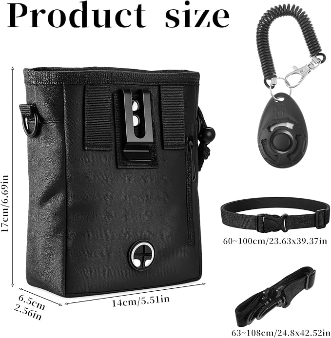 Dog Treat Pouch with Pet Training Clicker, Dog Puppy Training Treat Bag Poop - Image 2