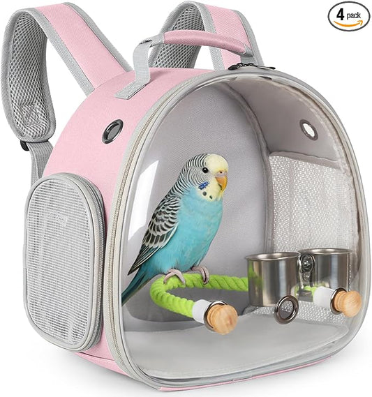 Small Bird Travel Backpack Carrier Cage by halinfer