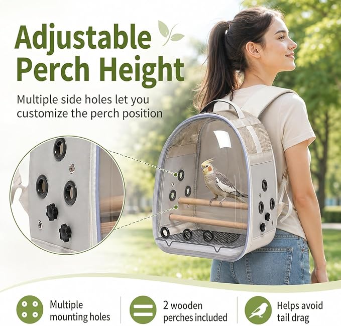 Bird Carrier Backpack for Small Medium Birds, Bird Travel Cage - Image 6