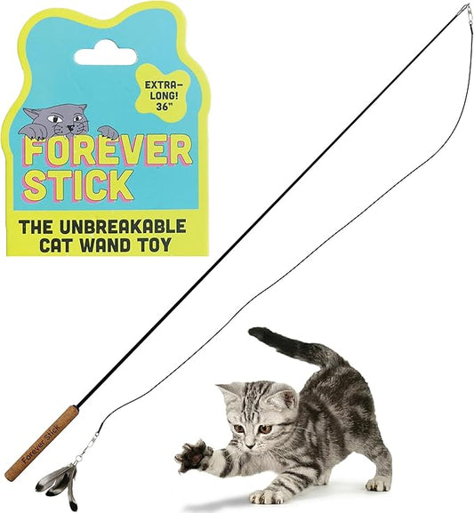 Forever Stick - The Unbreakable Cat Wand Toy, Durable Cat Toy Wand, Extra Long by Repounce