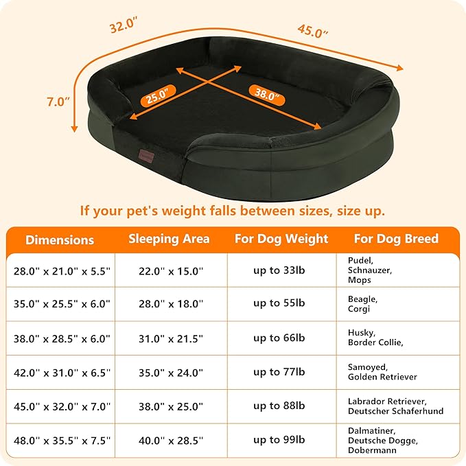 Dwanton Orthopedic Dog Bed for Extra Large Dogs - Image 4