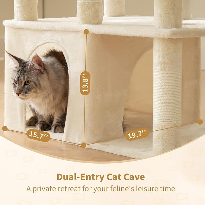 Heybly Cat Tree, 71-Inch Tall Cat Tower - Image 6