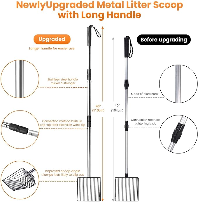 PETOCAT Cat Litter Scoop 43 inch Metal Litter Scooper - Image 6