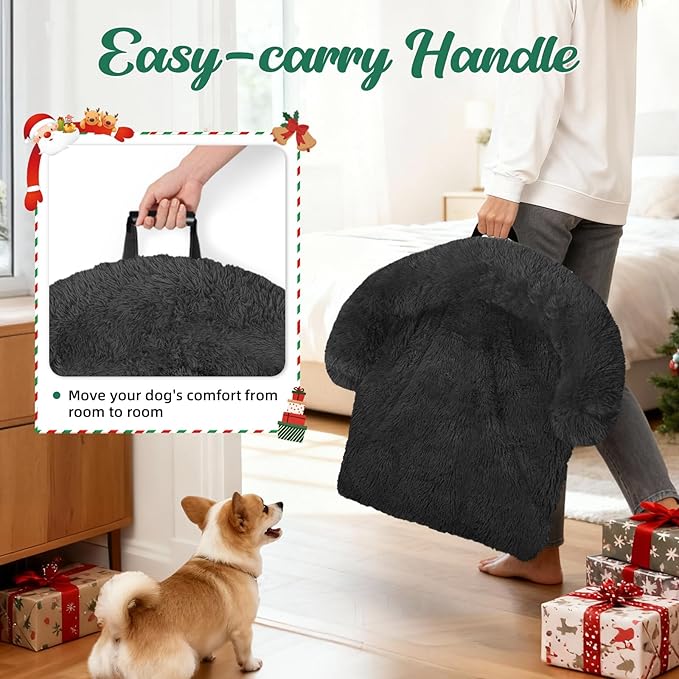 GGIB Calming Dog Bed Christmas Throw Blanket Fluffy Plush Dog Mat Furniture - Image 3
