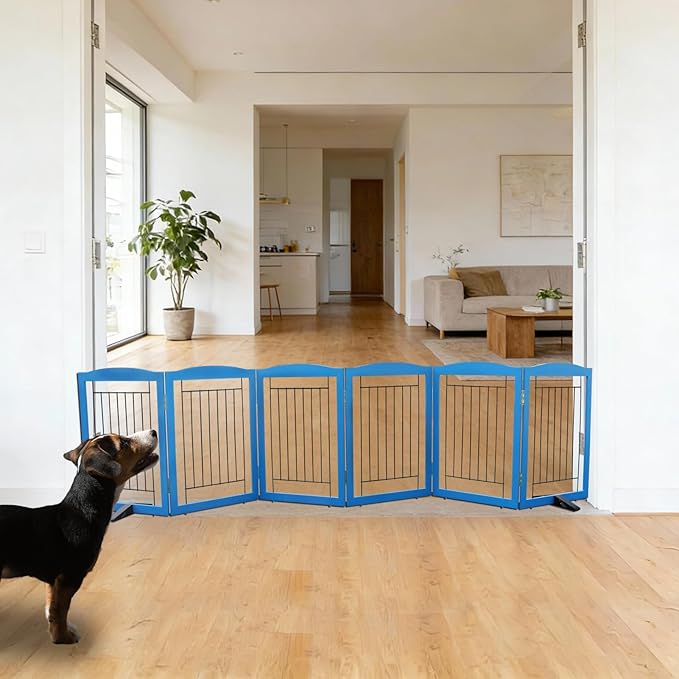 ZJSF Freestanding Dog Fence Indoor, Foldable Dog Gate by ZJSF