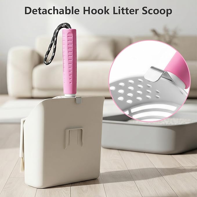 Cat Litter Scoop with Holder, 3 in 1 Metal Kitty Scooper, Heavy Duty Deep - Image 7