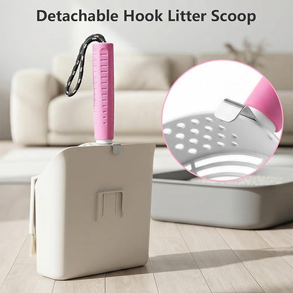 Cat Litter Scoop with Holder, 3 in 1 Metal Kitty Scooper, Heavy Duty Deep - Image 7