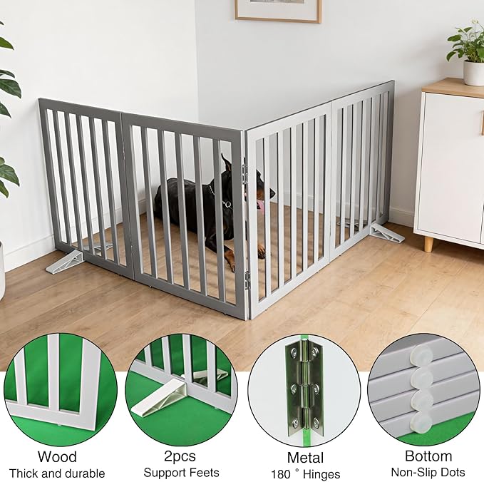 Dog Gate Indoor, Freestanding Dog Fence - Image 5