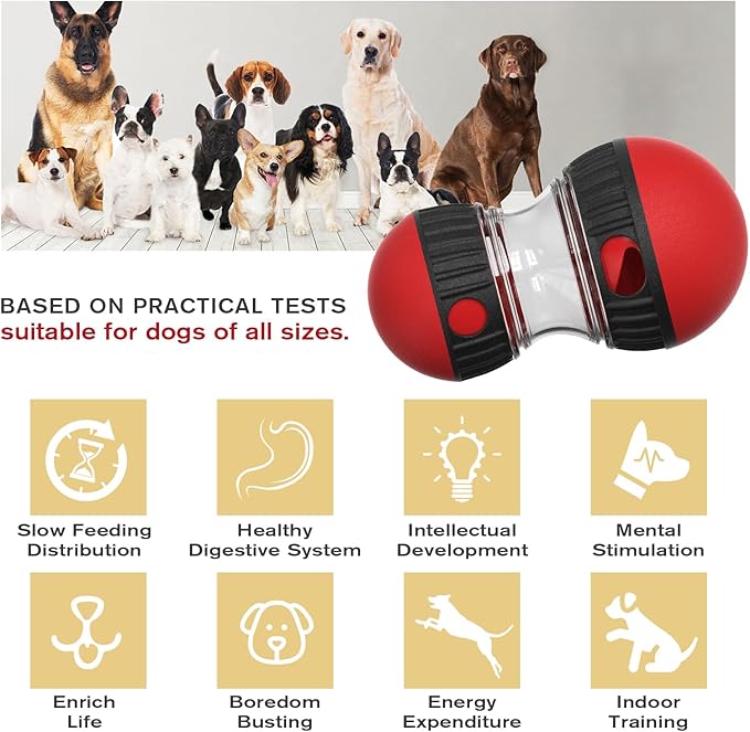 BSISUERM Dog Food Puzzle Toy Adjustable Treat Dispensing Food Dispenser Slow - Image 2