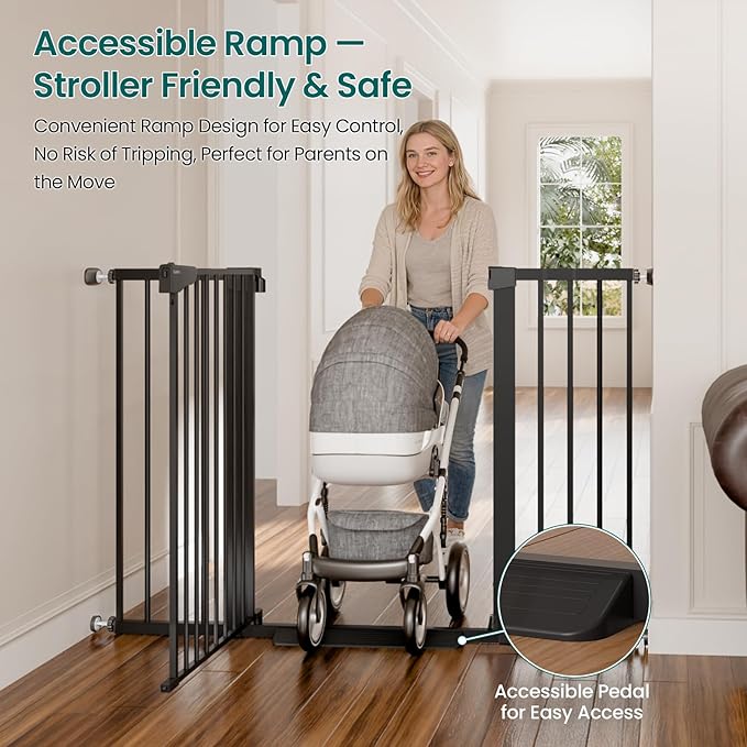 Cumbor 36" Extra Tall Baby Gate, 30-54" Wide Dog Gates - Image 6