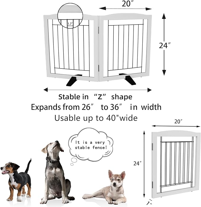 ZJSF Freestanding Dog Fence Indoor, Foldable Dog Gate - Image 7