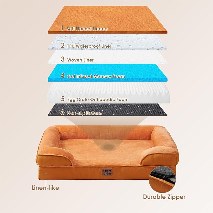EHEYCIGA Orthopedic Dog Beds for Extra Large Dogs, Waterproof Memory Foam XL - Image 5