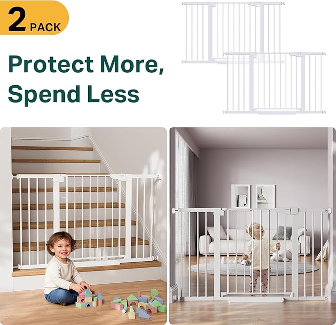 Cumbor 2 Pack 29.7-51.5" Extra Wide Baby Gate - Image 2
