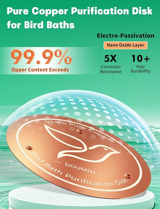 2-Pack Bird Bath Copper Disk, 0.6mm Thick 99.9% Pure Copper Cleaning Disk - Image 4