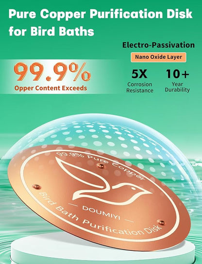 2-Pack Bird Bath Copper Disk, 0.6mm Thick 99.9% Pure Copper Cleaning Disk - Image 4