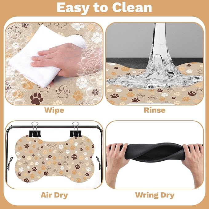 Pet Dog Cat Food Mat, Absorbent Bone Shaped Dog Bowl Mats - Image 6