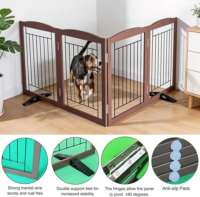 ZJSF Freestanding Dog Fence Indoor, Foldable Dog Gate - Image 5