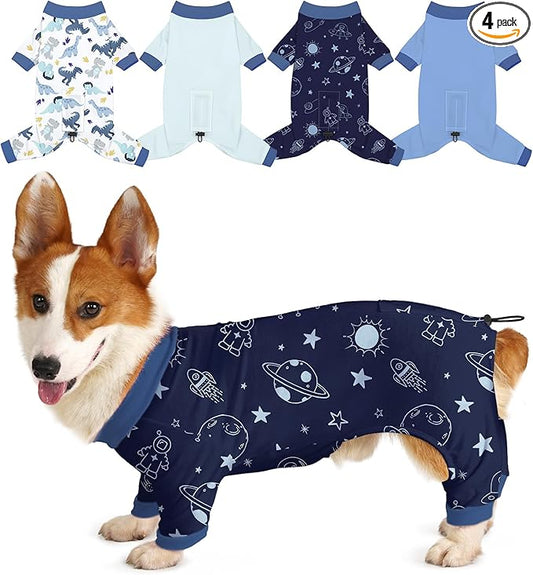 Bienbee Dog Pajamas, 4 Pack Dog Recovery Suit Shedding Suit Cute Soft Puppy by Bienbee