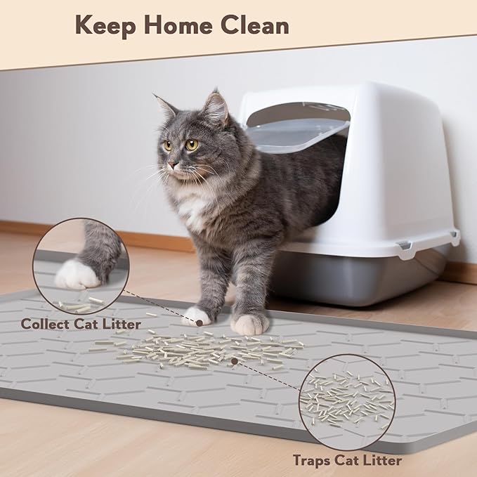 Garoopion Cat Mat for Litter Box, Large 34.05×22.5 inch Cat Litter Mat - Image 2