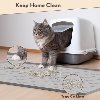 Garoopion Cat Mat for Litter Box, Large 34.05×22.5 inch Cat Litter Mat - Image 2